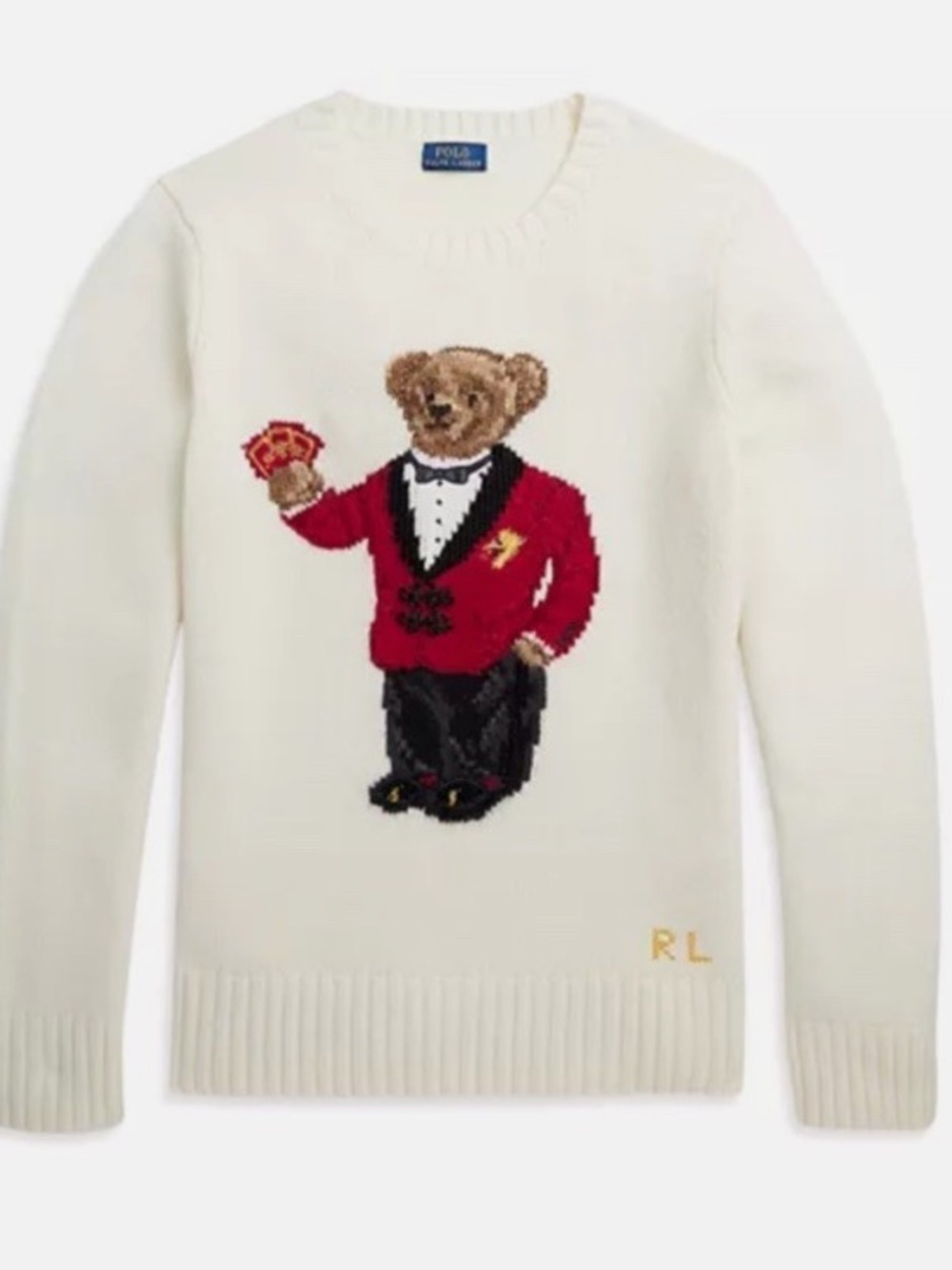 Polo Ralph Lauren Lunar New Year Polo Bear Crewneck Sweater in Cream Medium Rare - Picture 2 of 15